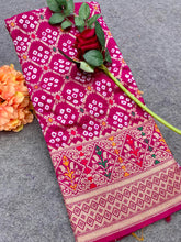 Flattering Bandhej Pink Color Silk Saree